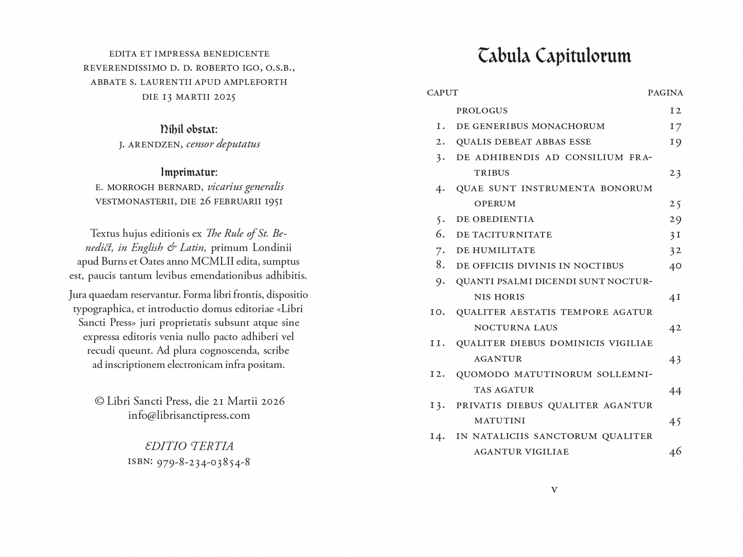 Regula Sancti Benedicti ~ Pocket Size Edition